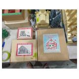 Vintage wooden Christmas village decorations