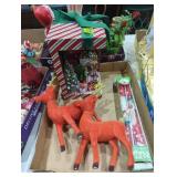 Velveteen reindeer vintage Christmas candles and
