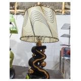 MCM zig zag lamp with fiber shade works! 24' tall