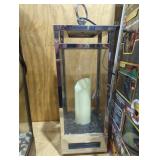 Flameless portable heater candle accent Chrome
