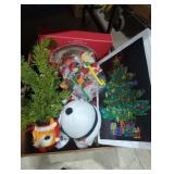 Large box. Lot of Christmas decor, ornaments, etc