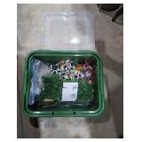 Tote of Christmas lights decorations