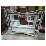 Mid-Century modern shadow box shelf with mirror