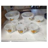 Vintage Fire King nesting bowls cups 8 pcs Gay