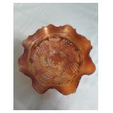 Fenton Marigold carnival glass bowl has a flake