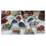 Antique putz Christmas houses vintage holiday