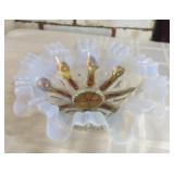 Fenton opalescent goofus glass. 8.5'