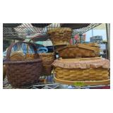 Lot of various hand woven baskets craft