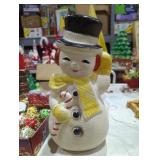Vintage blowmold snowman Christmas 14-in
