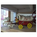 Mid-Century wagon Master tin type toy one horse