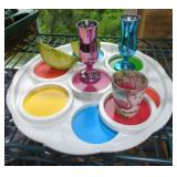 Mid-Century style salt and peppers shot glass