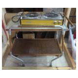 Retro Sears table range & Salton Hot Tray cart