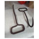 Lot of two hay ice hook