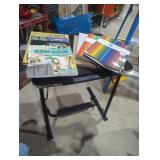 Folding craft table crafting paper, books