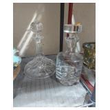 Whiskey bar crystal decanters