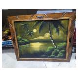 Mid-Century oil on velvet painting