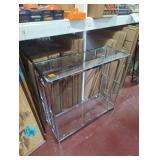 Modern metal & glass shelf very well built glass