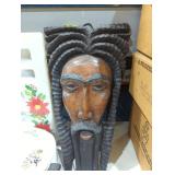 Jamaican or African wall art carved wood 24'