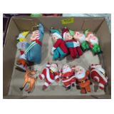 Modern shiny brite vintage elves Santa Claus