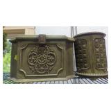Vintage mid-century wastebasket & sewing box