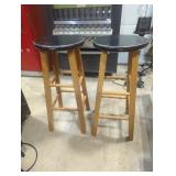 Pair of wooden matching bar stools