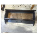 Wall mount shelf with hooks country primitive