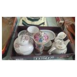 Tray lot of porcelain & China. Various patterns