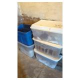 Stack of totes with package material