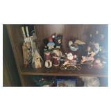 Shelf lot Christmas decorations