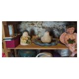 Shelf lot angel bird garden decor