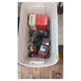 Large tote of woodworking tools materials sanding