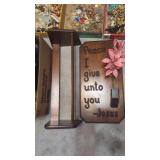 Wooden shelf and wall decor