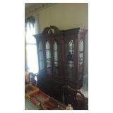 MidCentury modern large China hutch two-piece