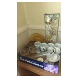Trail lot porcelain stemware butterfly glass