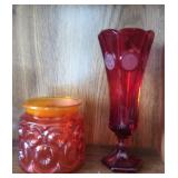 L.e. Smith moon & stars Fostoria Ruby coin vase