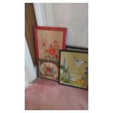 Lot of four four handmade needlepoint frame
