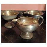 Sterling silver sugar and creamers