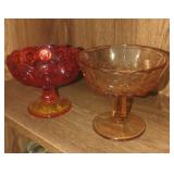 L.e. Smith & unknown maker compote antique glass
