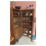 Two modern pressboard shelves. No contents only