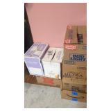 Seven boxes of hardback books. Various topics
