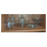 Shelf of glassware servers, cookie & biscuit jar
