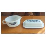 Pyrex creamer CorningWare butter dish