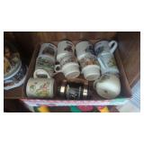 Flat of vintage coffee mugs