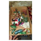 Flat of Christmas ornaments glass