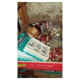 Flat of Christmas decorations