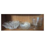 Shelf of glassware bowls servers