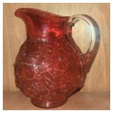 Fenton cranberry glass pitcher 7 in