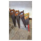 Lot of four crosscut saws