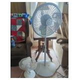 Two oscillating fans