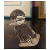 Glass duckling paperweight 3 1/2'